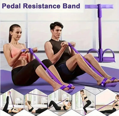 21 Fitness Resistance Bands-4 Tube Pedal Ankle Puller - color: K