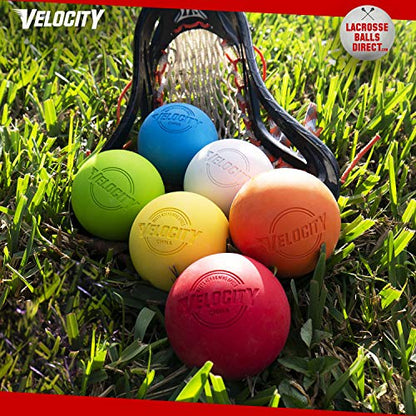 Velocity Lacrosse Balls - Practice Balls, Official NFHS, SEI, and College Approved Size - Meets NOCSAE Standard - Approved Competition Colors - Case of 60 & 120 with Ball Bag