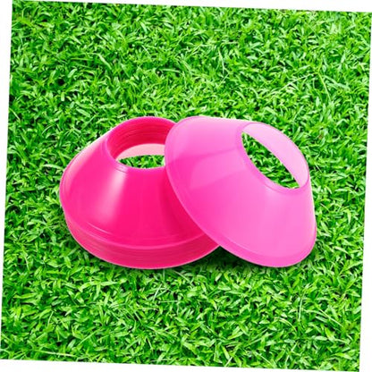 Happyyami 20pcs Soccer Training Cones Vibrant Pink Agility Discs for Football Skating Practice Stackable Design for Enhanced Speed Coordination Drills
