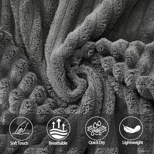 6 Pack Microfiber Hand Towels for Bathroom, 16"x30",Charcoal Gray - color: Charcoal Gray