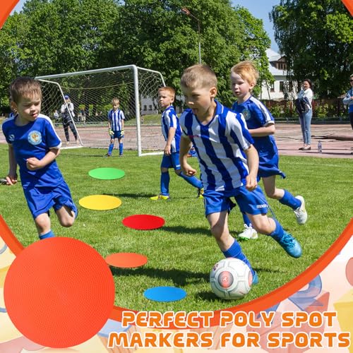6 Pcs Poly Spots Markers Sports Training for Gym Floor Soccer Basketball Speed Agility Training Field Marking Equipment