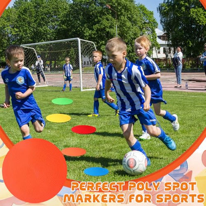 6 Pcs Poly Spots Markers Sports Training for Gym Floor Soccer Basketball Speed Agility Training Field Marking Equipment
