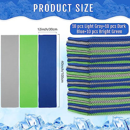Hosuly 30 Pack Cooling Towels 40"x12" - color: Bright Color