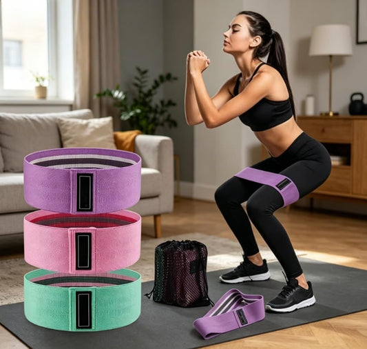 3PCS Resistance Bands, 3 Levels Cloth Booty Loop Bands, Thick Workout Squat Bands for Home Fitness Gym Yoga