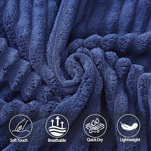 6 PC Microfiber Hand Towels for Bathroom, 16"x30",Navy Blue - color: Navy Blue