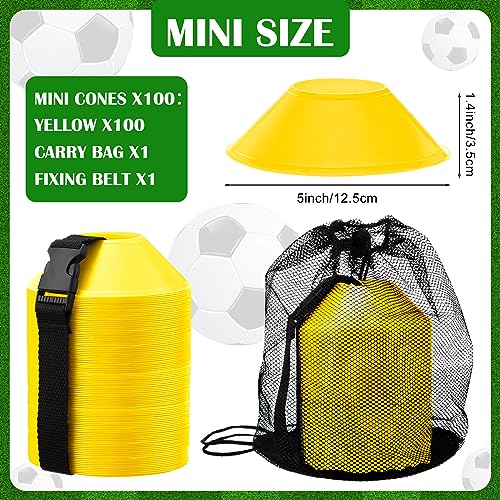 Hanaive Mini Soccer Cones for Agility Drills, 5 Inch - color: Yellow