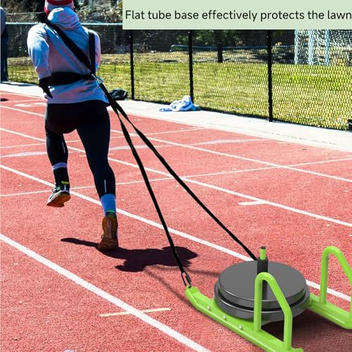 Kipika Weight Sled, Workout Sled, Fitness Strength Training Sled, Speed Training Sled for Athletic Exercise, Speed Improvement, Easily Through Obstacles, Suitable for 1" & 2" Weight Plate - color: C- Green