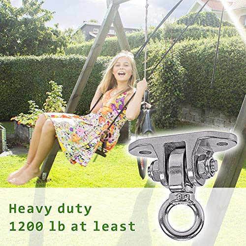 Stainless Steel 304 Heavy Duty Hanger 180°360° Swing 1200 LB Mounting Auger Installation Guide Playground Porch Swing Sandbag Yoga Hammock Stand Wooden Indoor-Outdoor