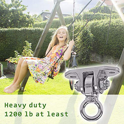 Stainless Steel 304 Heavy Duty Hanger 180°360° Swing 1200 LB Mounting Auger Installation Guide Playground Porch Swing Sandbag Yoga Hammock Stand Wooden Indoor-Outdoor