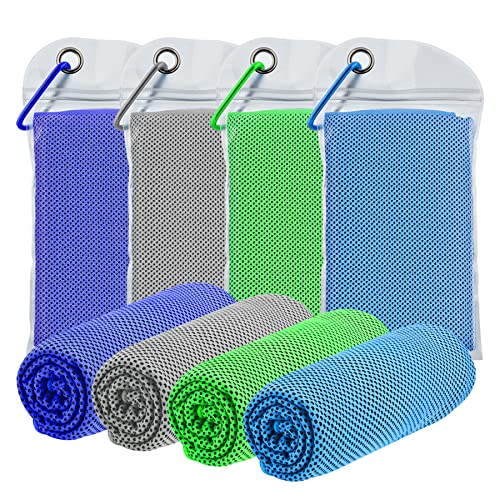 Cooling Towels Neck and Face,(40" x 12") Bulk Ice Towel,Soft Breathable Cooling Towels for Hot Weather,Athletes,Yoga,Gym,Workout,Sports,Camping,Microfiber Cold Towels - color: Dark Blue,gray,green,blue