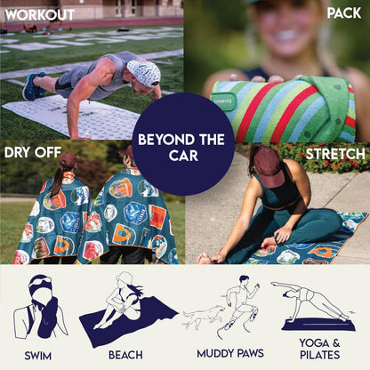 Sprints Athletic Running Towel, Full-Sized, Car Seat Cover - Performance Microfiber (Bohemian Nomad Noises) - color: Bohemian Nomad Noises