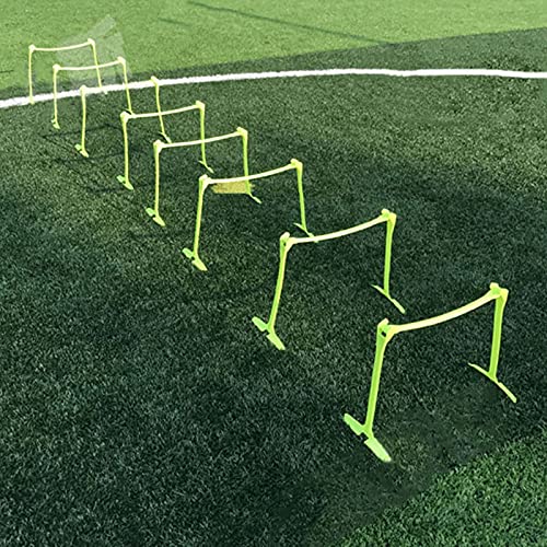 Adjustable Hurdles and Cone Set Agility Hurdles Disc Cones for Soccer Sports Plyometric Speed Training, fluorescent green