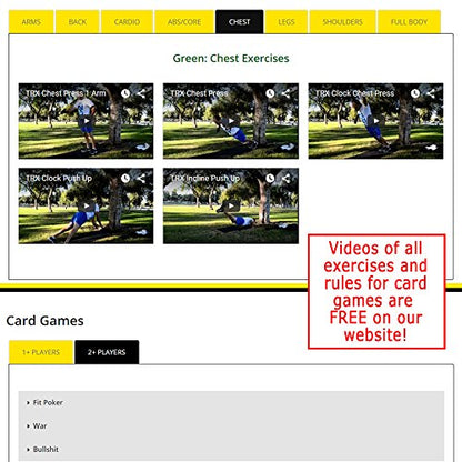 Stack 52 Suspension Exercise Cards TRI Pack. Compatible with All Suspension Trainers. Suspended Bodyweight Resistance Workout Game. Video Instructions Included. Fun at Home Fitness Training Program. - color: Suspension Tri Pack