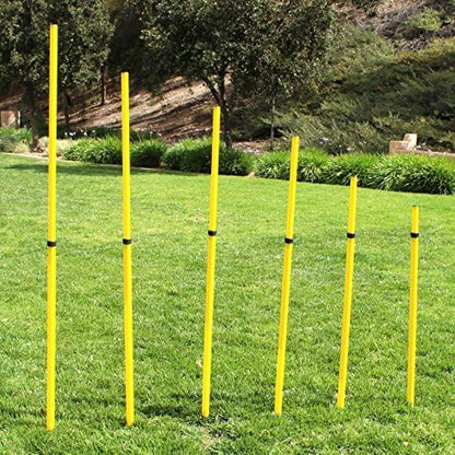 BlueDot Trading Soccer Agility Poles | Telescopic, Fixed & Collapsible Options (4, 6, 8 Piece Sets) Speed Training Poles for Agility Drills, Outdoor Games, Football & Sport Training Equipment - size: 6, style: Adjustable