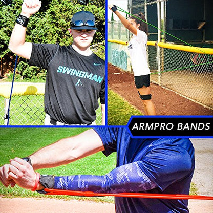 5-Tool Player Softball Baseball Training Equipment Kit - Resistance Band Body Weight Pitching Training Aids - Increase Throwing Velocity, Speed, Strength, Hitting Power/Average