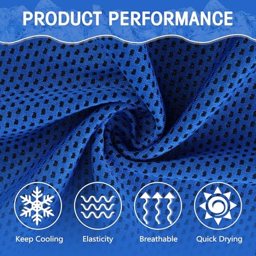 100 Pack Cooling Towels, 40"x12" Cooling Towels for Neck and Face Breathable Soft Chilly Sweat Rag Microfiber Sport Rags for Gym Yoga Golf Running - color: Deep Blue, Red
