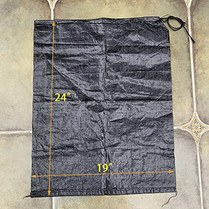 Black Empty 19" x 24" Woven PE UV Protection Sandbags (5)