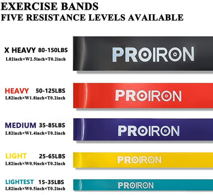 PROIRON Resistance Bands Pull Up Bands Comfortable Exercise Bands Anti-Slip Workout Bands for Pull up Dip Squat Gym Workout Physical Therapy Stretch Bands for Men & Women,Length 81.89in