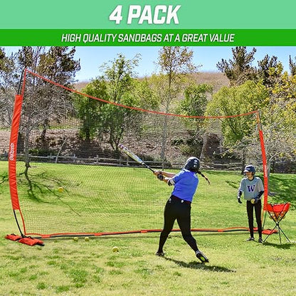 GoSports Sports Net Sandbags Set of 4 Weighted Anchors for Baseball Nets, Soccer Goals, Golf Nets, Football Nets, Hockey Nets and More
