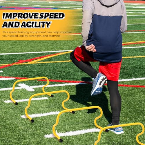 Wettarn 12 Pcs 9" Speed Training Agility Hurdles for Athletes Reliable Training Hurdle Plyometric All Purpose Practice Equipment for Soccer Basketball Football - color: Yellow
