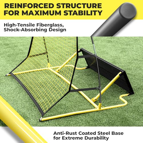 2 in 1 Soccer Rebounder Net & Board, Dual-Sided Rebounder for Solo/Team Practice, High-Bounce Soccer Bounce Back Net for Passing,Volley, Football Trainer Net with Board Wall for All Players