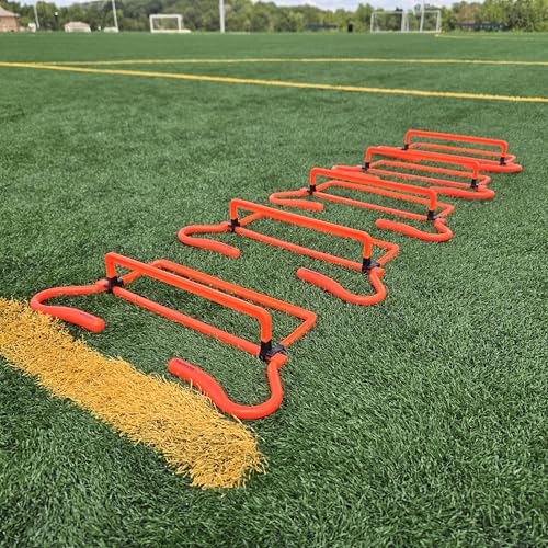 Adjustable Agility Training Hurdles, 5 Height Speed & Jump Hurdles, Portable Sports Equipment for Soccer, Football, Basketball, Kids & Athletes