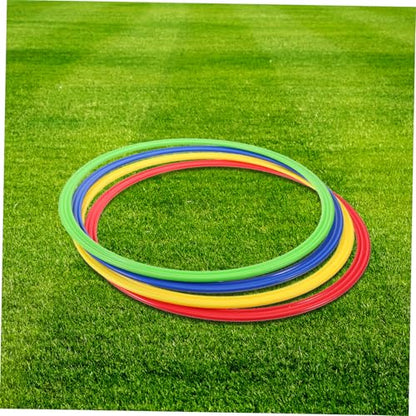 4pcs Soccer Agility Training Rings Sturdy Plastic Sport Rings for Speed and Coordination for Football Players Outdoor Fitness Equipment for Drills and Exercises