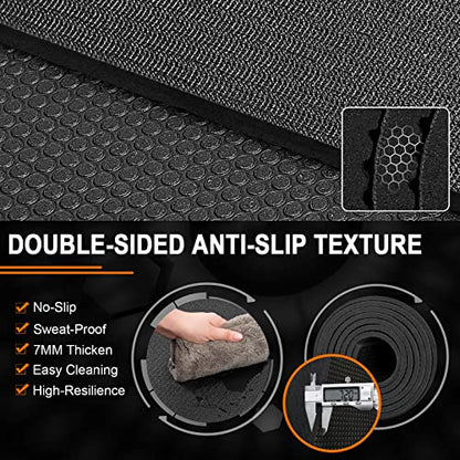 Large Exercise Mat 8'x5'|12'x6'|6'x4'|6'x2' Workout Mat for Home Gym Mats Exercise Heavy Duty Gym Flooring Fitness Mat Large Yoga Mat Cardio Mat for Weightlifting, Jump Rope, MMA, Shoe-Friendly