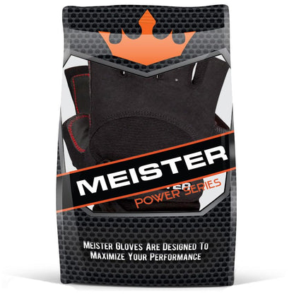 Meister Wrist Wrap Weight Lifting Gloves w/Gel Padding - color: Black / Red, size: X-Large