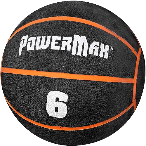 Gill Athletics PowerMax Weighted Rubber Medicine Ball - Weighted Exercise Ball, Medicine Balls for Exercise, Wall Ball or Slam Ball for Strength Training, Indoor/Outdoor Workout Ball - style: 6K