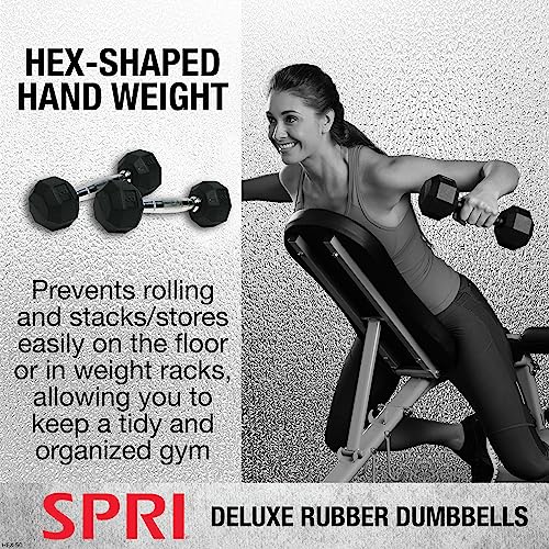 Dumbbells Hand Weights Set of 2 - Rubber Hex Chrome Handle Exercise & Fitness Dumbbell for Home Gym Equipment Workouts Strength Training Free Weights for Women, Men - color: C) 8-Pound (Pair)