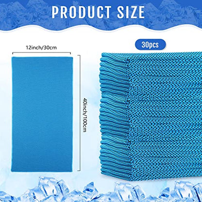 Hosuly 30 Pack Cooling Towels 40"x12" - color: Light Blue