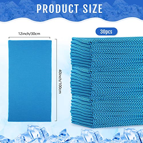 Hosuly 30 Pack Cooling Towels 40"x12" - color: Light Blue