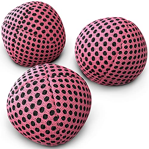 speevers Juggling Balls for Beginners and Professionals Set of 3, 14 Colors Available, 2 Layers of Net and Carry Case, Xballs Juggling Balls (Pink, 4.2 oz)