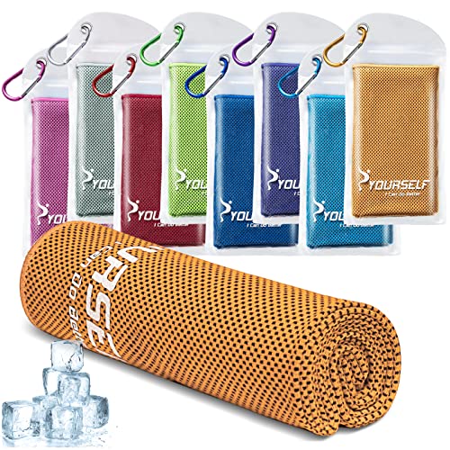 Cooling Towel, Cooling Towels for Neck,40" x 12"Ice Towel for Instant Cooling Relief, Soft Breathable Chilly Towel, Perfect Yoga, Golf, Sports, Gym, Workout, Athletes Towel (1PC-Orange)