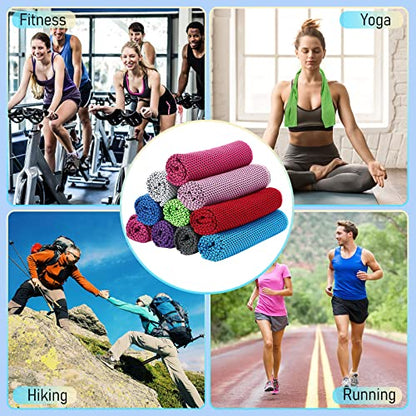 BBTO 80 Pcs Cooling Towels 32x12 in Microfiber,Multicolor - color: Multicolor
