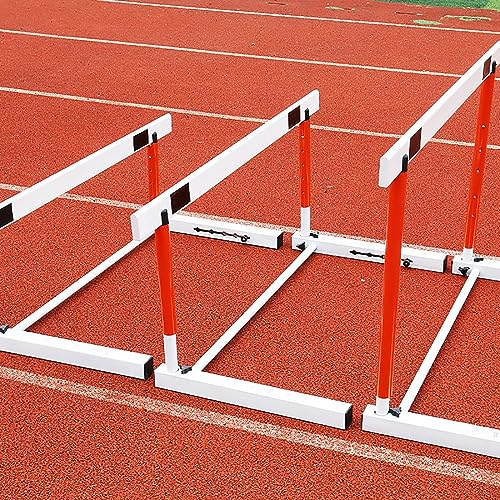 Metal Agility Speed Hurdles, Adjustable Height Track and Field Hurdles, Athletic Workout Obstacles Bar, Portable Sport Training Pole Set (55) - size: 55