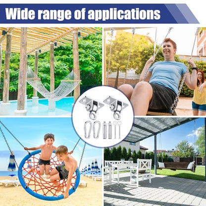 Tandefio 6 Sets Swing Hanger with Swingset Accessory, Stainless Steel Color - color: Stainless Steel Color