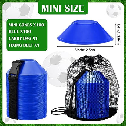 Hanaive Mini Soccer Cones for Agility Drills, 5 Inch - color: Lake Blue