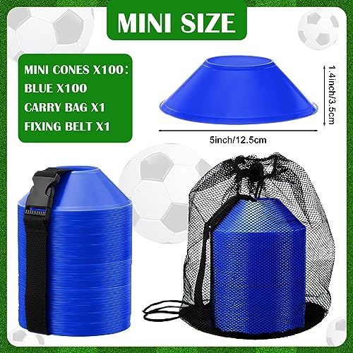 Hanaive Mini Soccer Cones for Agility Drills, 5 Inch - color: Lake Blue