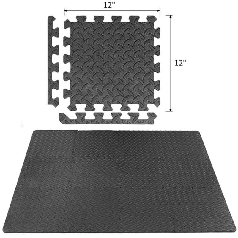 ibasenice Leaf Grain Interlocking Floor Mats 6-Pack Eva Foam Exercise Mats with 12 Edging Strips 11.81 X 11.81 X 0.47 in Cushioned Gym Mat Flooring for Yoga Dance Home Bathroom