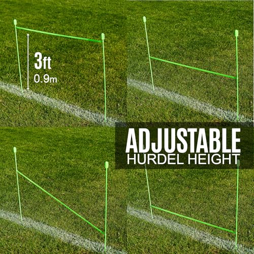 QUICKPLAY PRO Agility Poles (10x Adjustable 3ft to 6ft) for Turf & Court Training - style: Set of 10 Agility poles