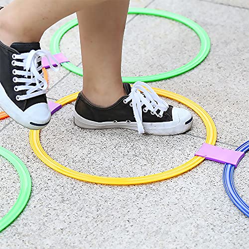 Drfeify 10pcs Speed Rings, 28cm 38cm Agility Training Equipment with Connection Clips for Soccer Football Basketball Sports