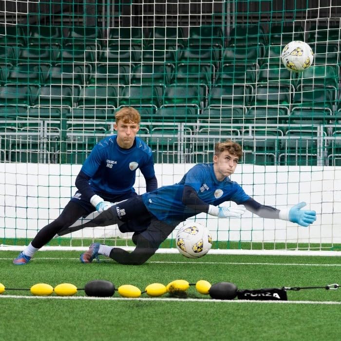 FORZA Single Line Goalkeeper Ball Deflector – Premium Soccer Training Tool for Enhanced Reaction Time & Ball Control - style: With Weights