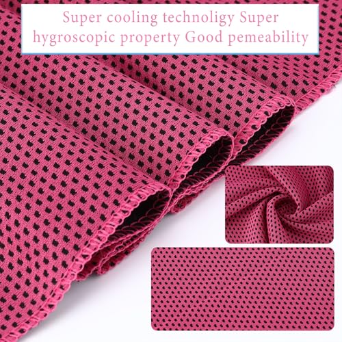 Honoson 10 Pcs Cooling Towels with Bottle, 47 x 12 in, Rose Red - color: Rose Red