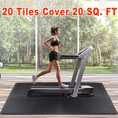 20 pcs Gym Mats Set - EVA Foam Puzzle Floor Mats, High-Density Interlocking Foam Floor Tiles Home Workout Exercise Mats for Play-Room Garage Pool Treadmill Garage Kitchen Flooring