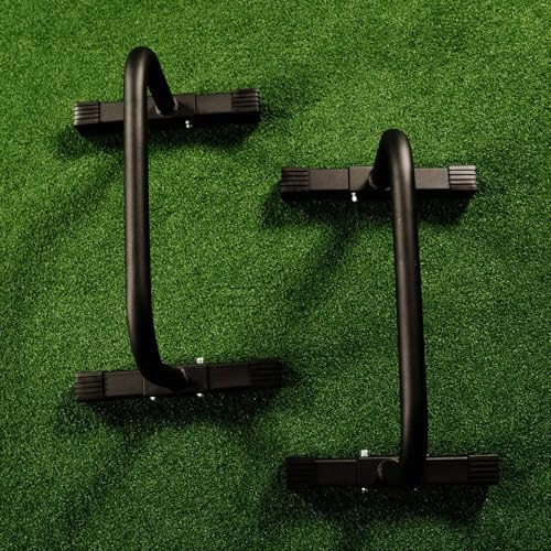 Titan Fitness Parallette Push Up Bar Set, 14in High Perfect for Home and Garage Gym Exercise Equipment, Gymnastics Floor Workout, Calisthenics, Strength Training Parallel Bars