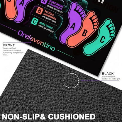 Squat Mat with Foot Position,Non-Slip Workout Mat for Squats & Leg Exercises, Improves Muscle Activation & Knee Support, Home Gym Fitness Mat,30 * 13.8"inch Squat Pad - color: Purple Black