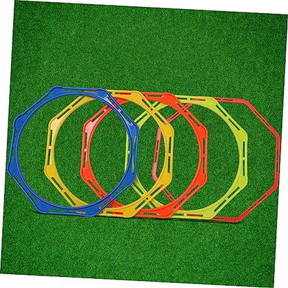 KICHOUSE Agility Rings Training Set 4-Piece Soccer Agility Circles Footwork Training Kit Sports Equipment Pp Material Bright