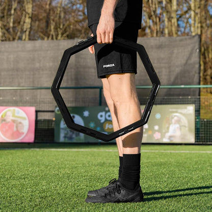 FORZA Agility Training Octa Rings [Pack of 6] | Soccer Training Equipment | Multi-Sport Agility Ring Set | Speed Training Equipment | Sports Equipment - color: Black